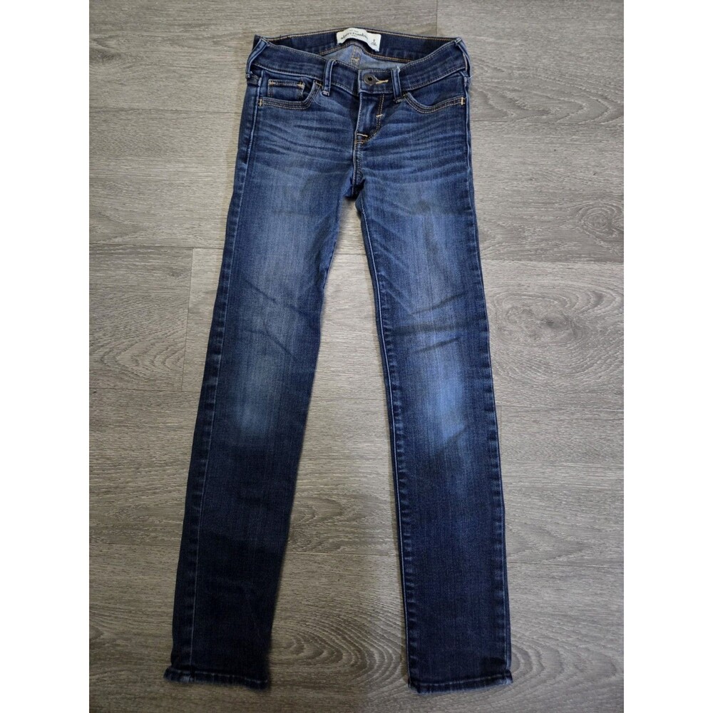 Abercrombie Kids Girls Skinny Jeans Size 8 Dark Wash Stretch Denim